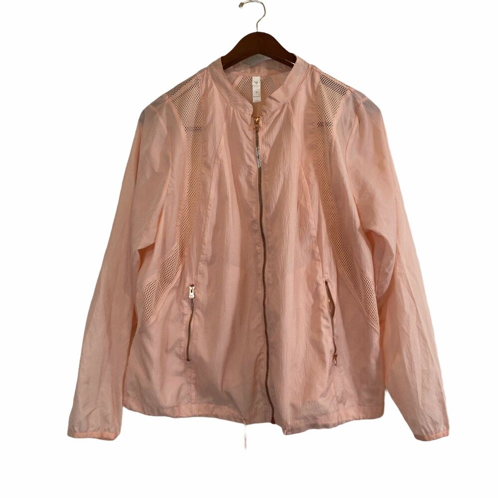 Livi Active Mesh Inset Windbreaker Lane Bryant Plus Size 16 Workout Yoga Pilates